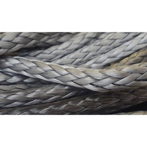 Câble synthétique pour Treuil - 40m / 10mm + Crochet - Gris