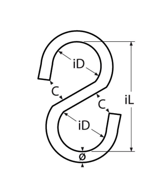 CROCHET "S" INOX A4