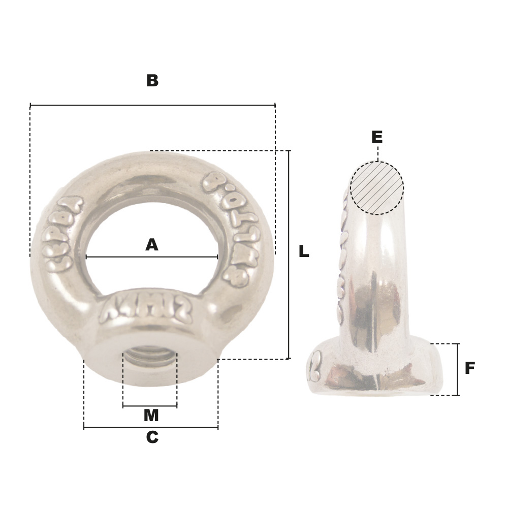 ANNEAU DE LEVAGE FEMELLE INOX | DIN582