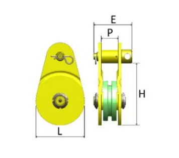 POULIE SIMPLE POUR CORDE - PCN - NDP | CMU: 150 kg